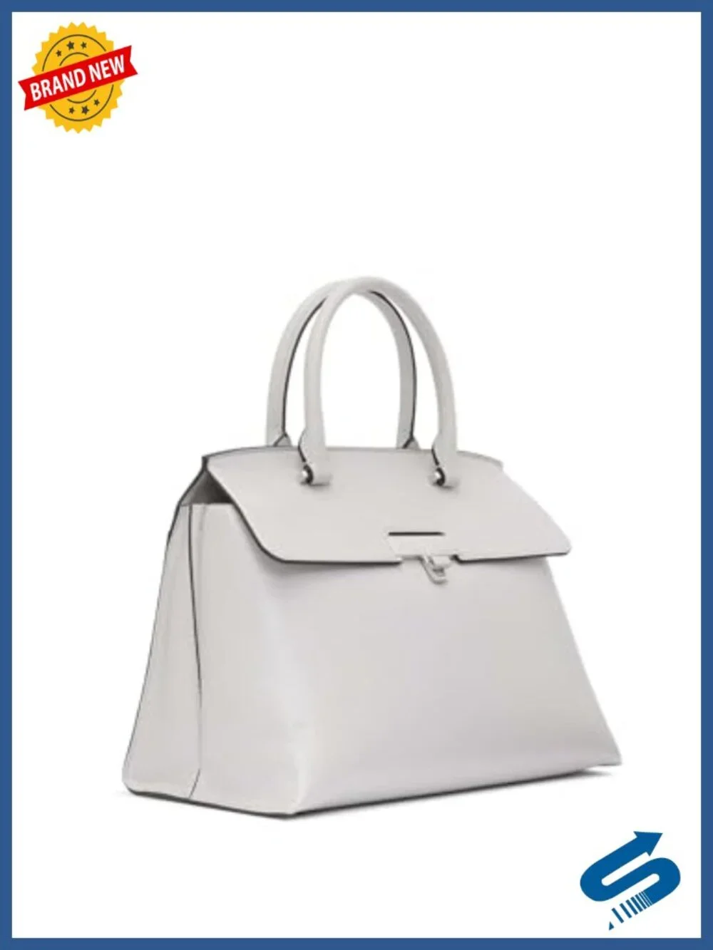 Vegan Leather Turn Lock Satchel with Removable Crossbody Strap